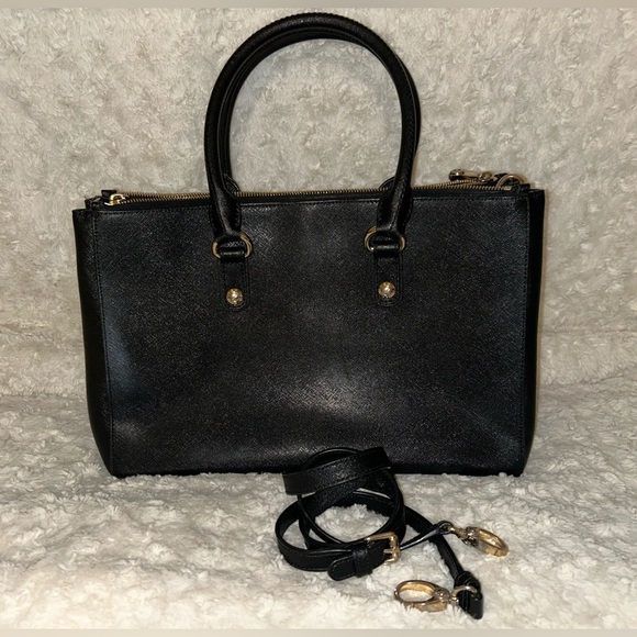 Henri Bendel Black Satchel Elegant Structured Design - Picture 10 of 12